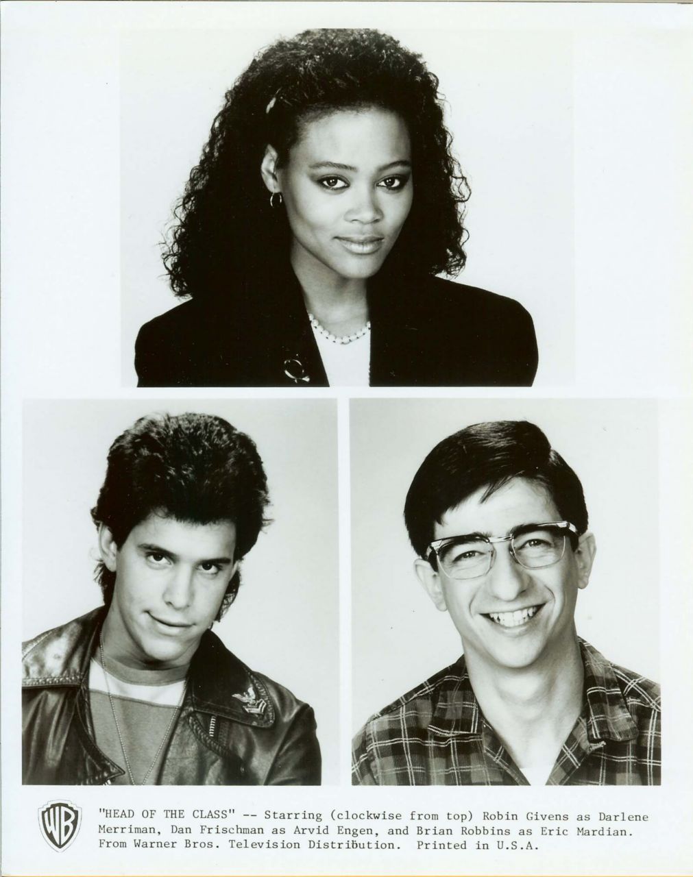 Robin GIVENS Head of the CLASS Cast TV Promo PHOTO D937 Black & White