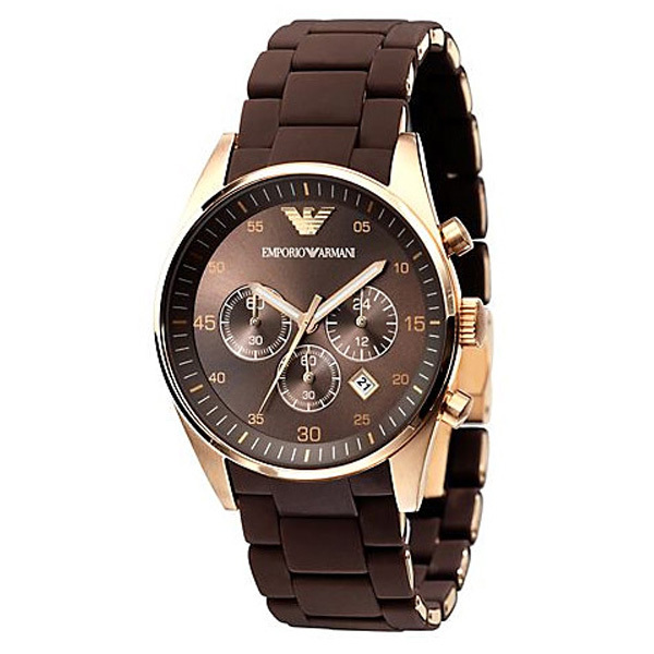 Armani AR5890 Gents Brown Dial Sportivo Designer Watch