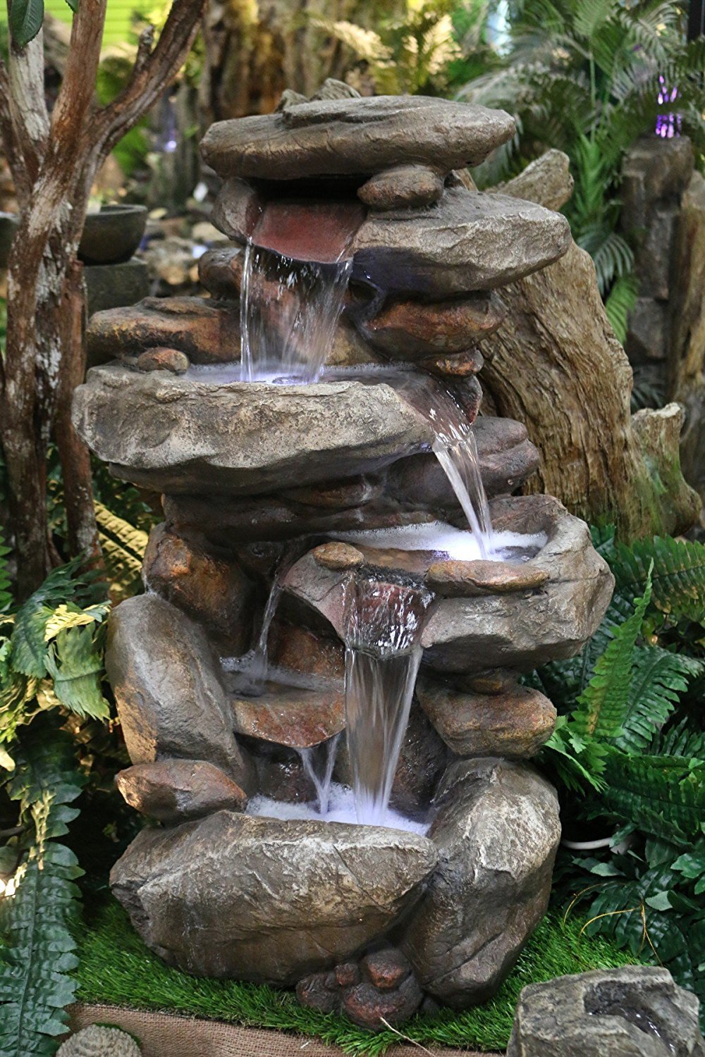 Floor Water Fountain Electric Pump Rock Garden Outdoor Yard Patio Pond