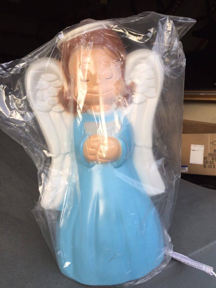 BRAND NEW! Christmas blue angel blow mold yard decor plastic light up