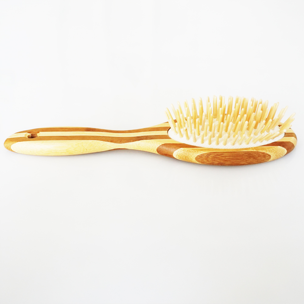 Hair Brush Bamboo Eco Friendly Paddle Detangling Massage Straightening