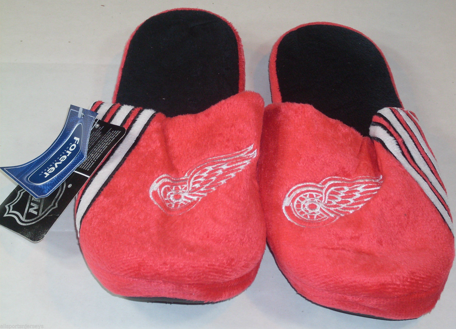 Primary image for NWT NHL STRIPE LOGO SLIDE SLIPPERS - DETROIT RED WINGS - LARGE