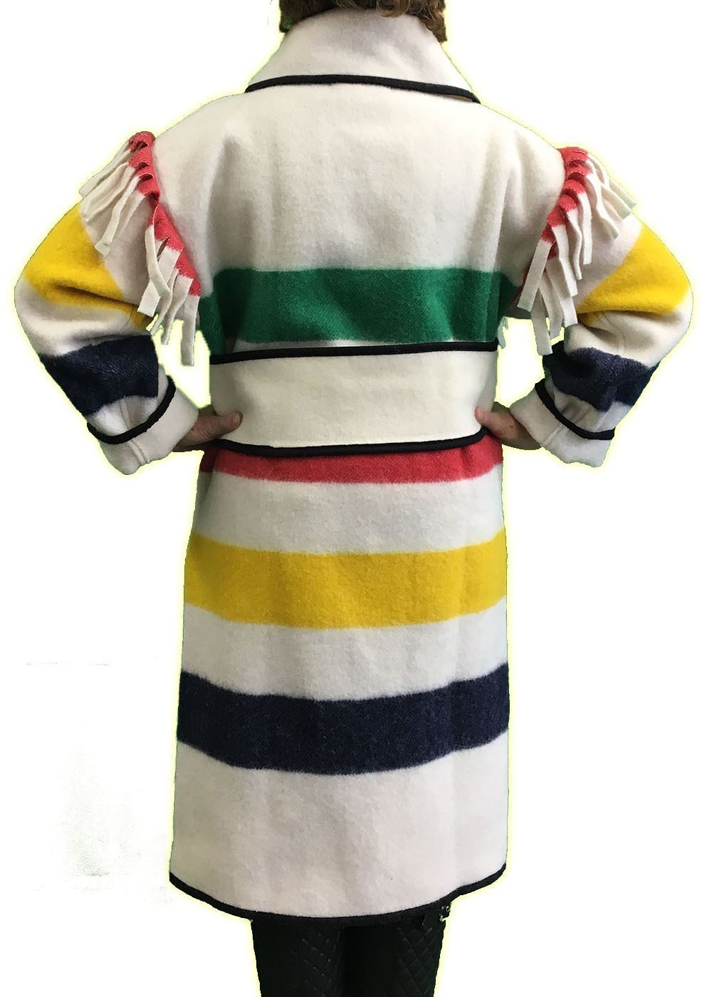 AuSable® Brand Full Wool Capote Coat MultiStripe Color Size Large (6'3