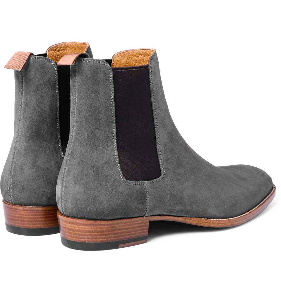 grey suede chelsea boots for men
