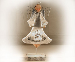 Wood and Metal Offer Prayer Angel Inspirational - $13.99