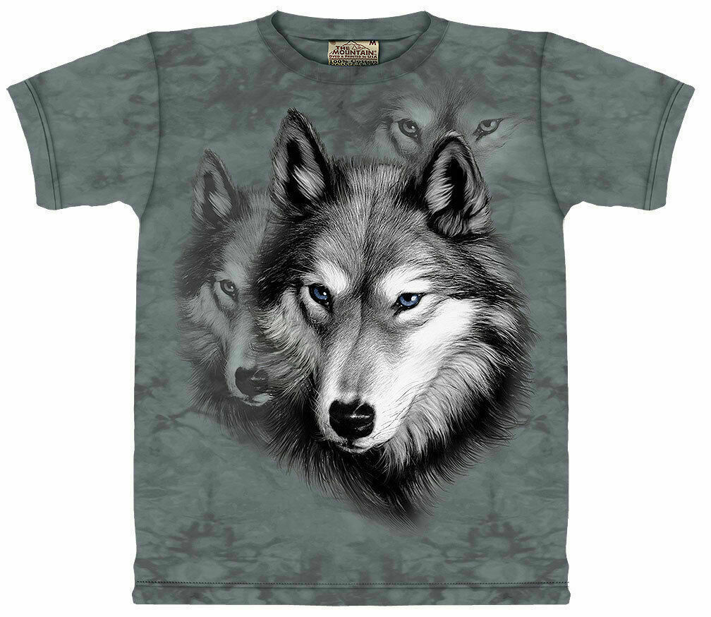 The Mountain Wolf Portrait Grey Husky Wolves Dog Cotton Kids Child T-Shirt M