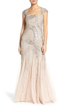 Adrianna Papell New Womens Cap Sleeve Fully Beaded Gown   12    $340 - $178.20
