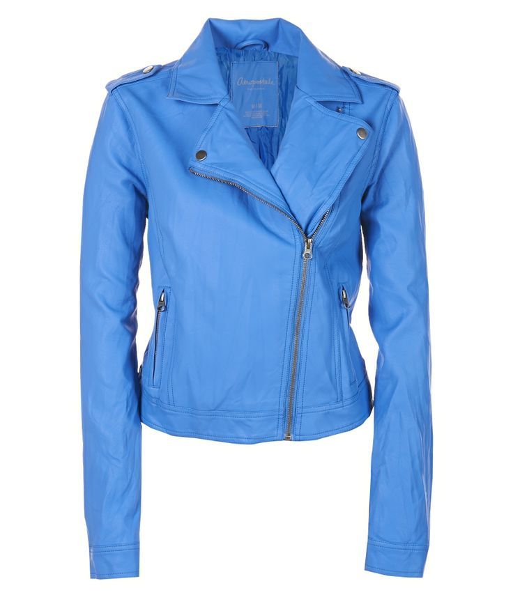 Customized Women's Handmade Classic Light Blue Biker Leather Jacket ...