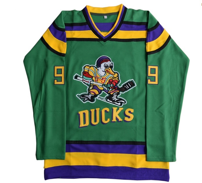 Mighty Ducks Movie Green Jersey 33 Greg Goldberg Hockey Jersey M L XL