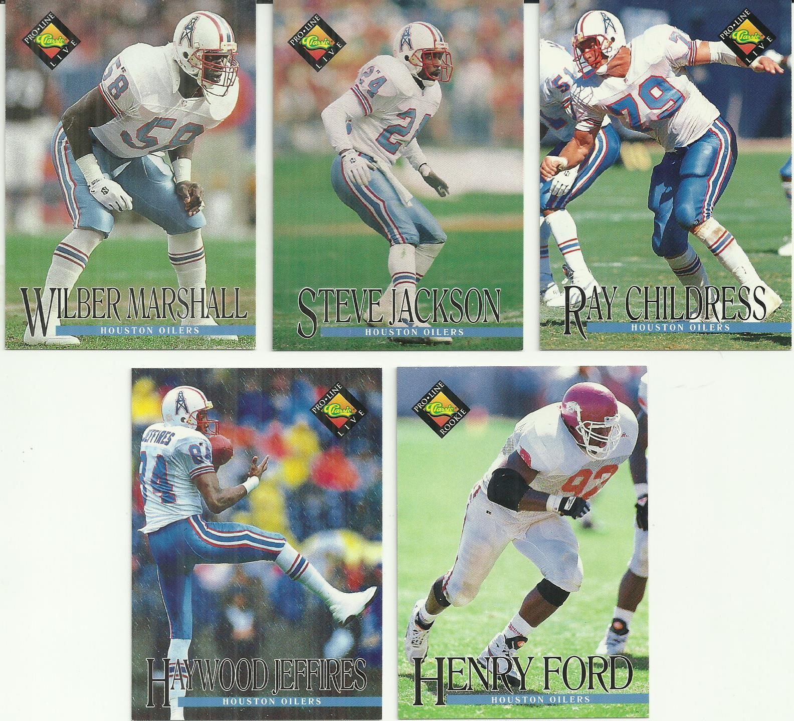 (14) 1994 Pro Line Live (Houston Oilers Complete Team Set) See Scans ...