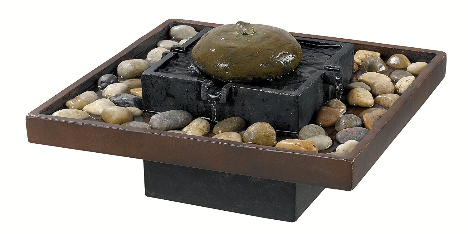 Water Fountain Tabletop Electric Pump Rock Stones Indoor Home Decor