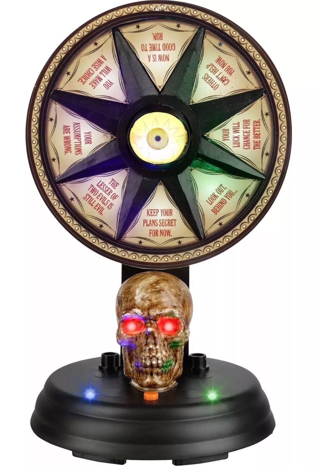 Halloween Animated Fortune Teller Mystic Wheel Light/Sound/Motion Props