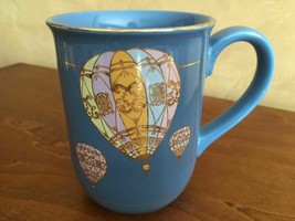 Otagiri Gold Balloons Coffee Mug Cup Blue Gold Trim Curtis Swann Design Japan - $13.37