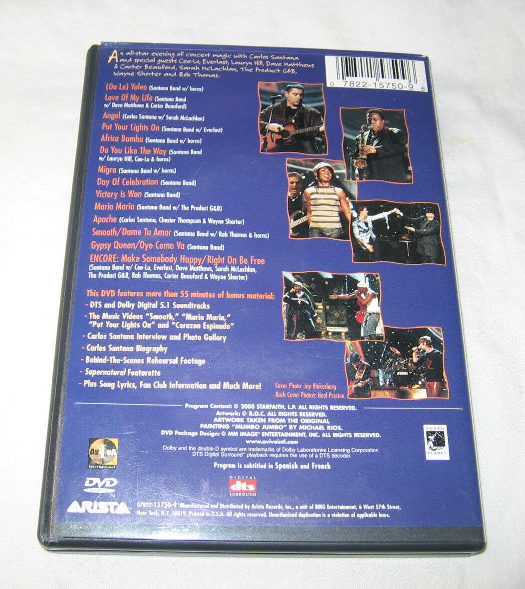 Santana Supernatural Live DVD, 2000, Pop Musica, Musical U.S.A - DVD ...