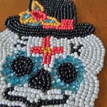 Beaded Sugar Skull Coasters, set of 4, Halloween Coasters, Day of the Dead image 5