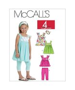 McCall&#39;s Patterns M6019 Children&#39;s/Girls&#39; Top, Dresses, Leggings and Hea... - $7.43