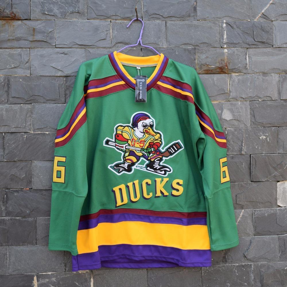 Mighty Ducks Jersey 66 Gordon Bombay Hockey Movie Ducks Jersey M3XL