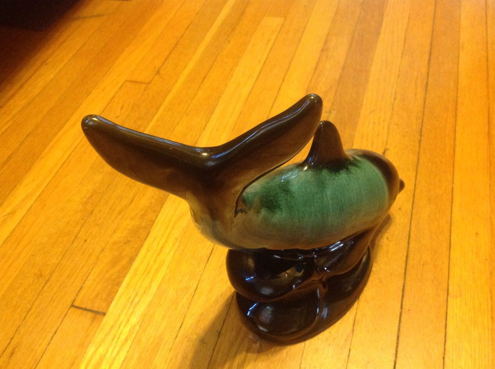 Vintage Blue Mountain Pottery Dolphin Figurine Large 14"- Very Rare Red