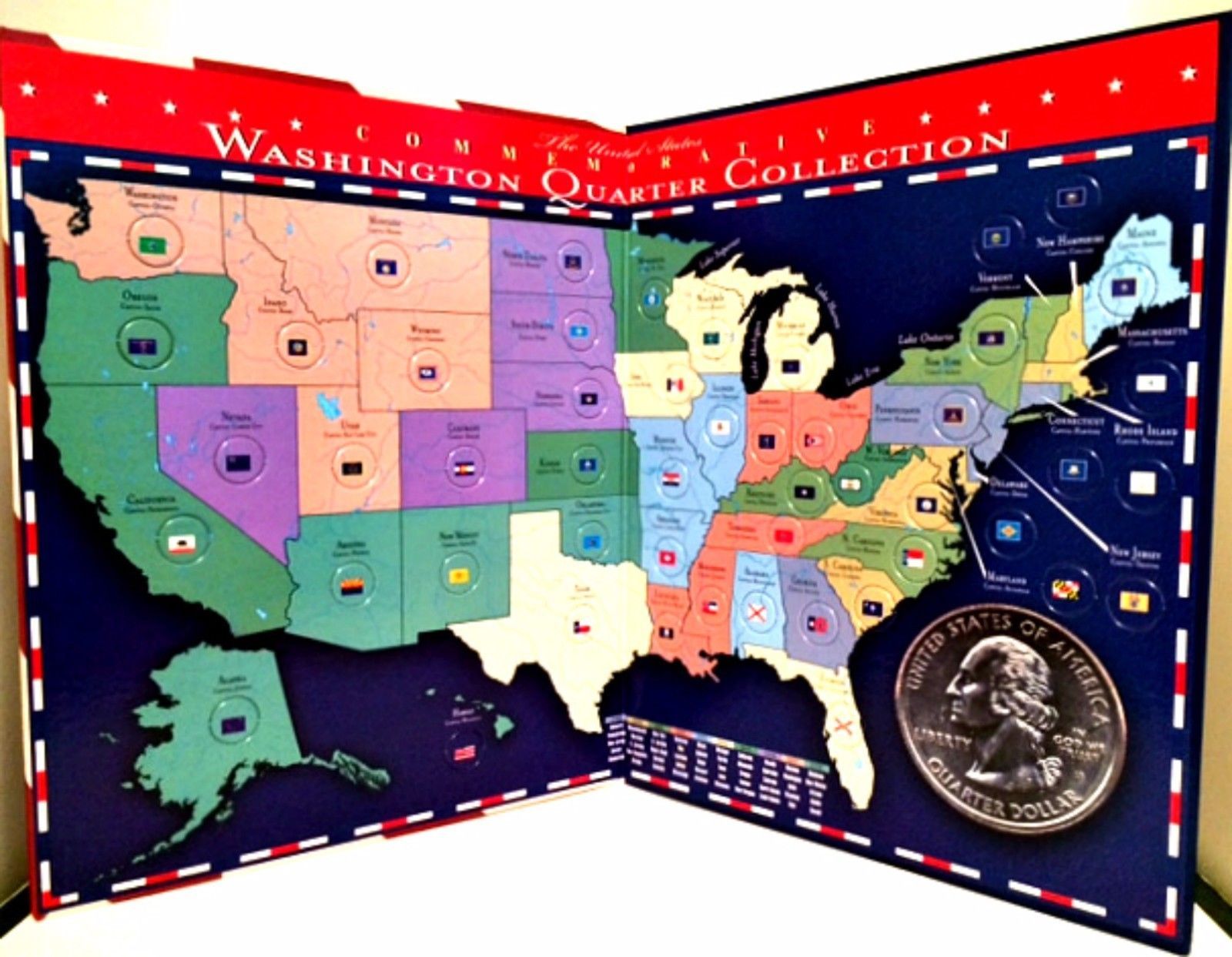 United States Commemorative Washington Quarter Collection Holder 1999