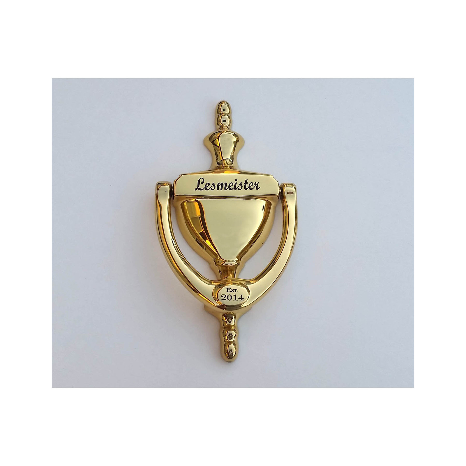 DOOR KNOCKER, Engraved, Bright Brass Finish, Personalized, Gift Boxed