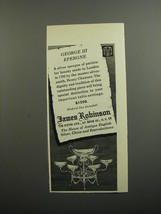 1952 James Robinson Advertisement - George III Epergne by Henry Chawner - $14.99