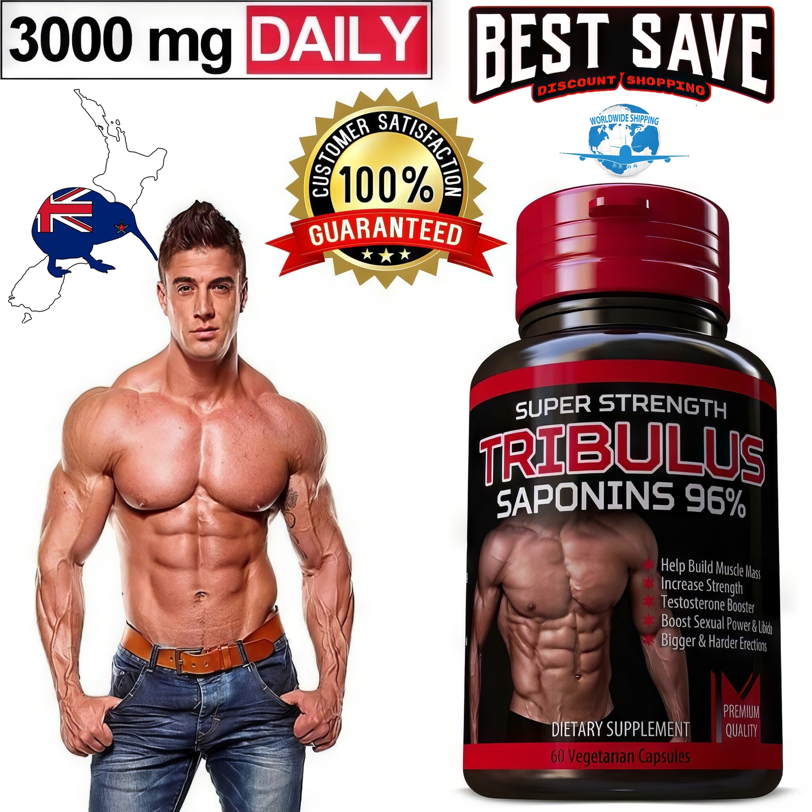 Tribulus Terrestris Saponins Strongest Extract Bigger Muscles