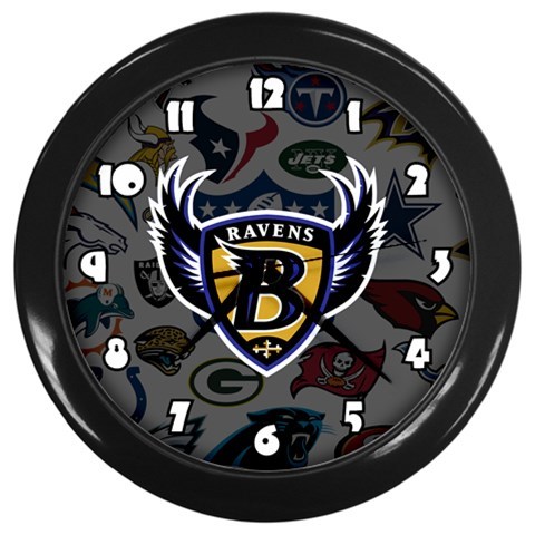 Baltimore Ravens Wall Clock Team Color NFL - Wall Clocks
