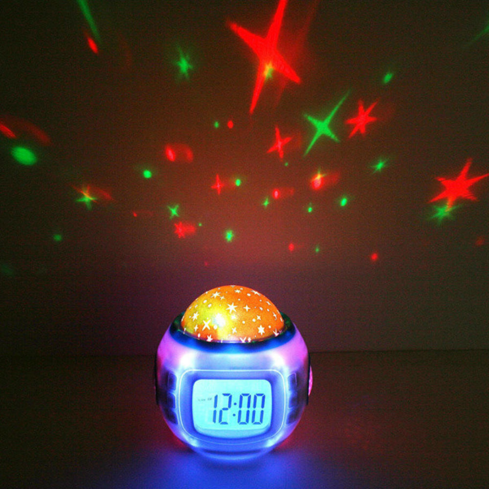 Starry Star Sky Led Projection Music Digital Alarm Clock Calendar