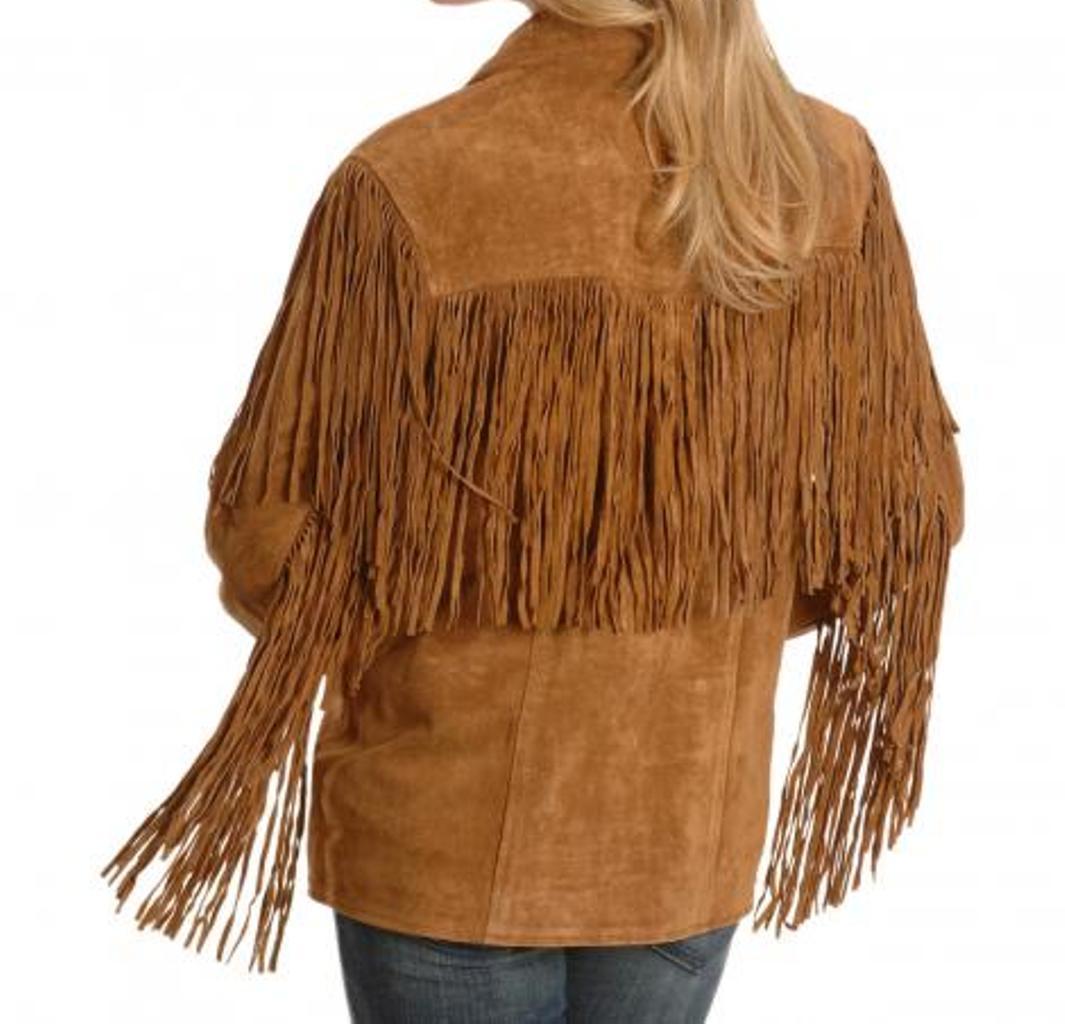 western suede jacket with fringe