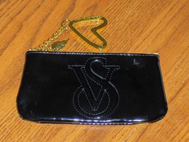 Victoria&#39;s Secret Limited Edition Wristlet Black Clutch Bag Heart Key Chain - $12.00