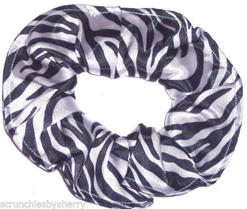Primary image for Zebra Black White Simply Silky Hair Scrunchie Scrunchies by Sherry 