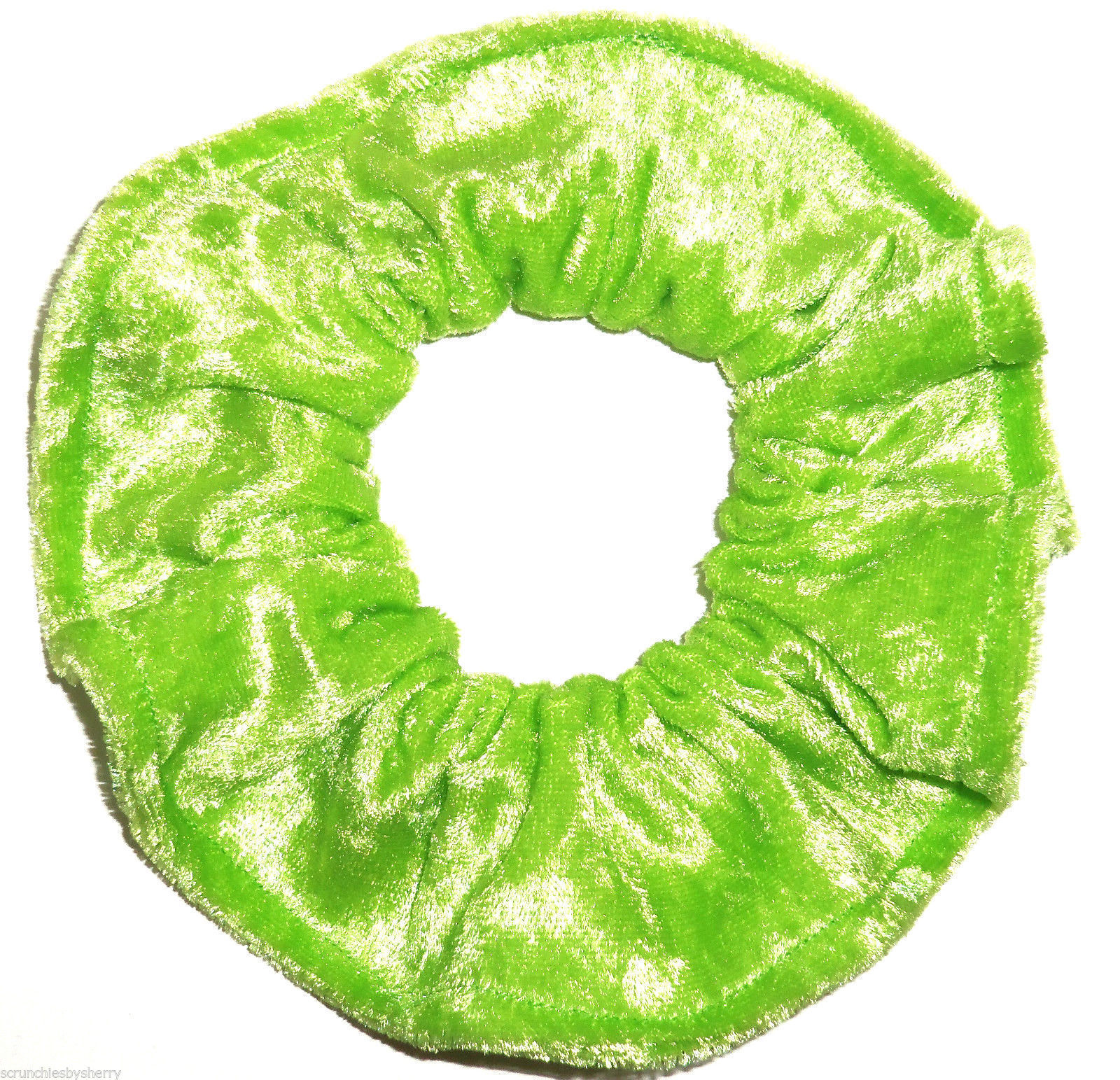 Primary image for Lime Green Panne Hair Scrunchie Scrunchies by Sherry Ponytail Holder Tie