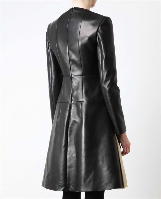 Women Black Soft Designer Party Dress Handmade Real Genuine Leather ...