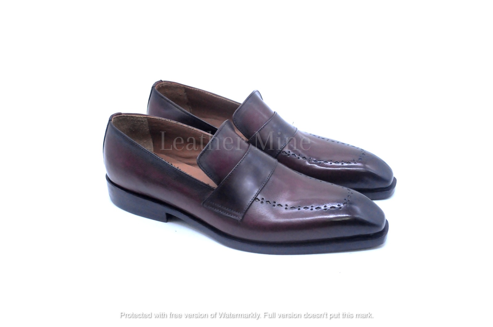 Leather Ox Blood Loafers shoes Men's, Handmade Formal Custom Made Shoes