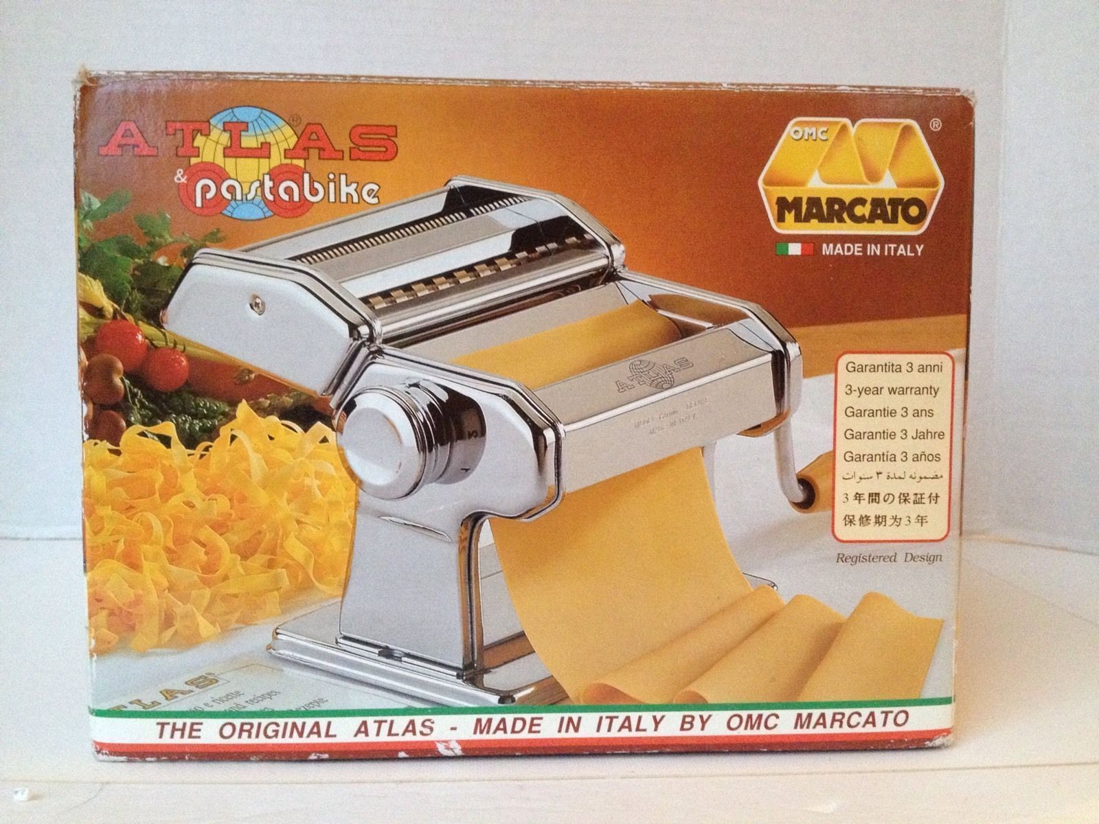 Marcato Atlas 150 Pasta Maker Hand Crank Roller Pasta Bike Italy
