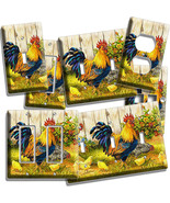FARM FRENCH ROOSTER CHICKENS CHICKS LIGHT SWITCH PLATE OUTLET KITCHEN DI... - $11.99+