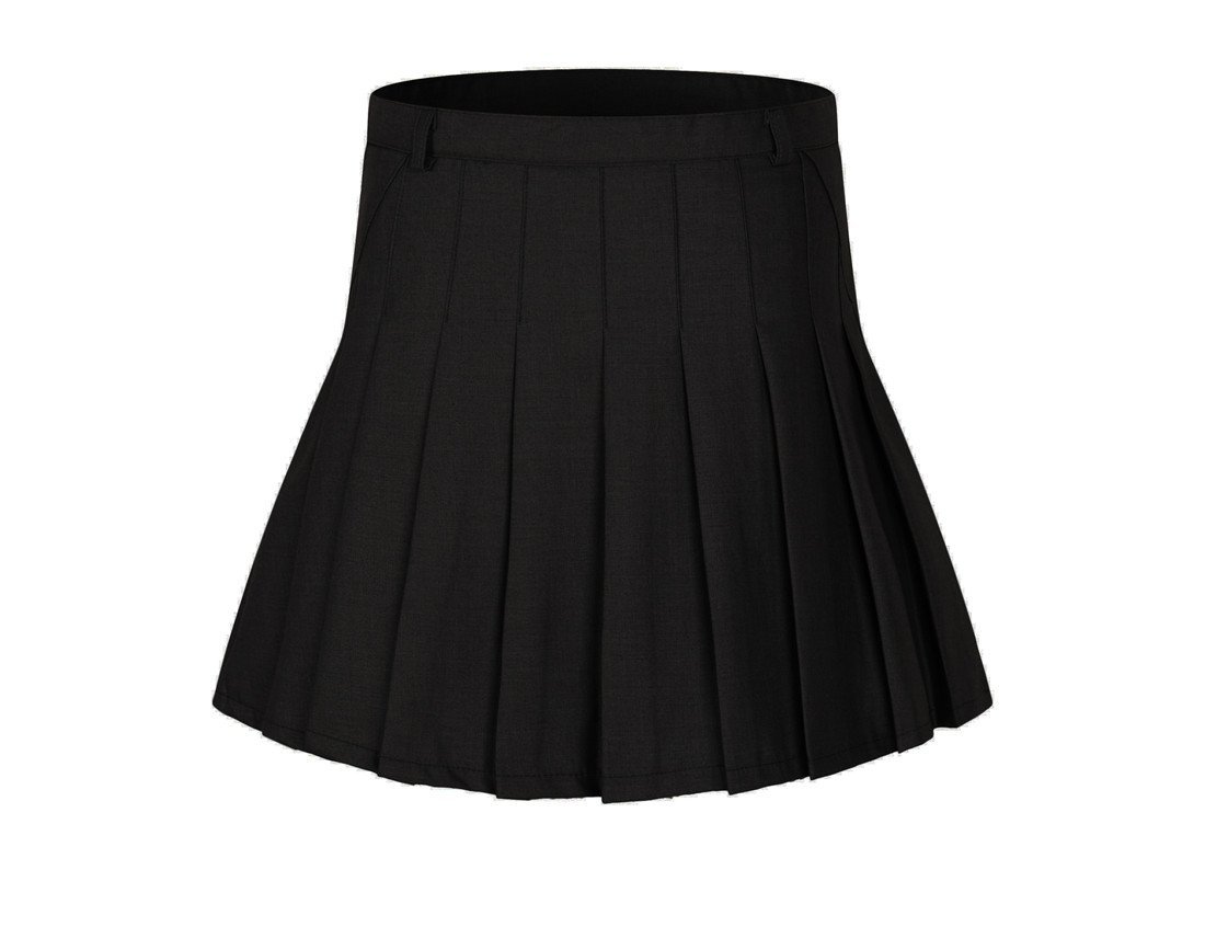 Women`s Pleated High waist Tennis costumes Skirts(Black,S)