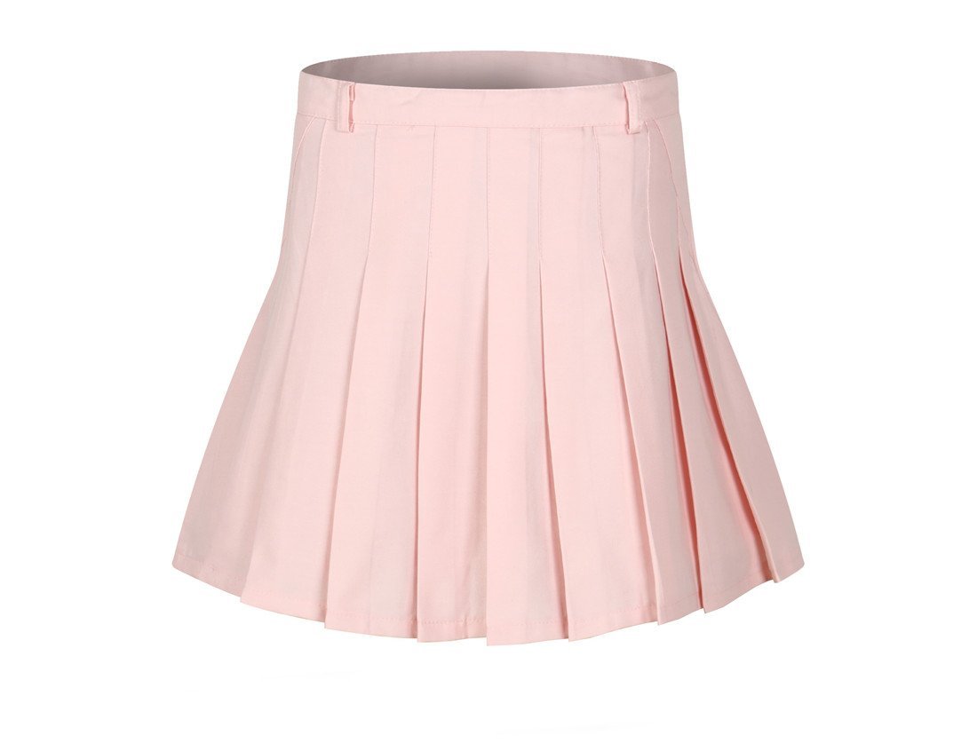 Primary image for Women's High Waist Pleated School Skirt(White,L)