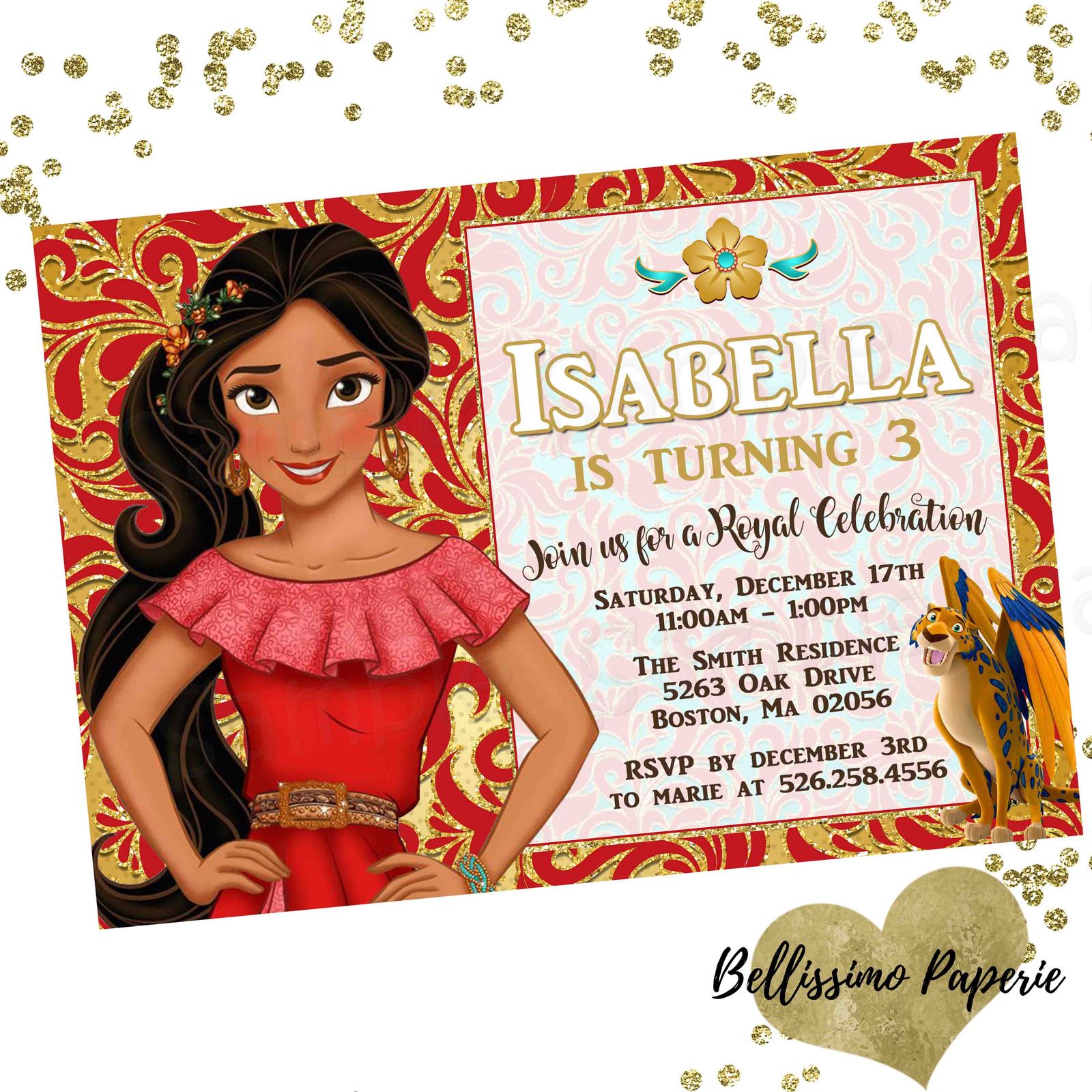 Elena of Avalor Invitation Birthday Disney Show Themed Personalized ...