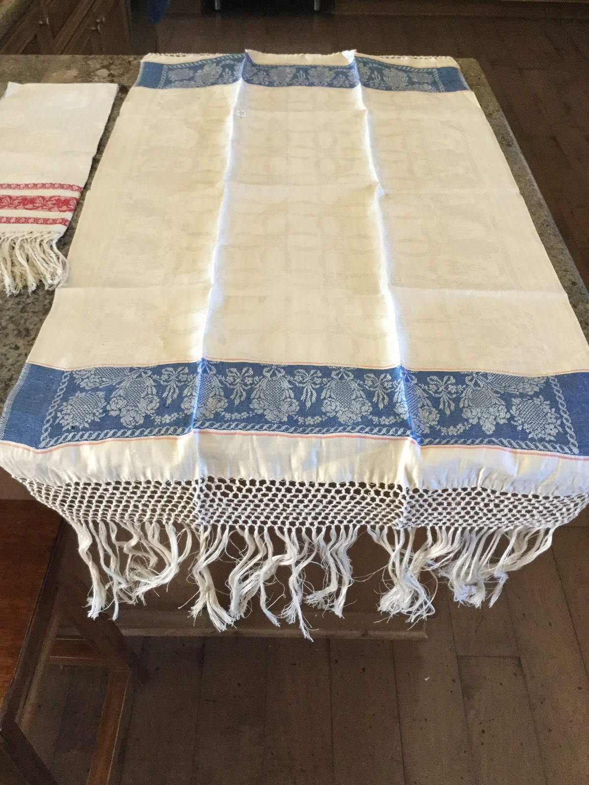 Table Runner Made In Italy Blue Ivory Mother's Day Idea Table Runners