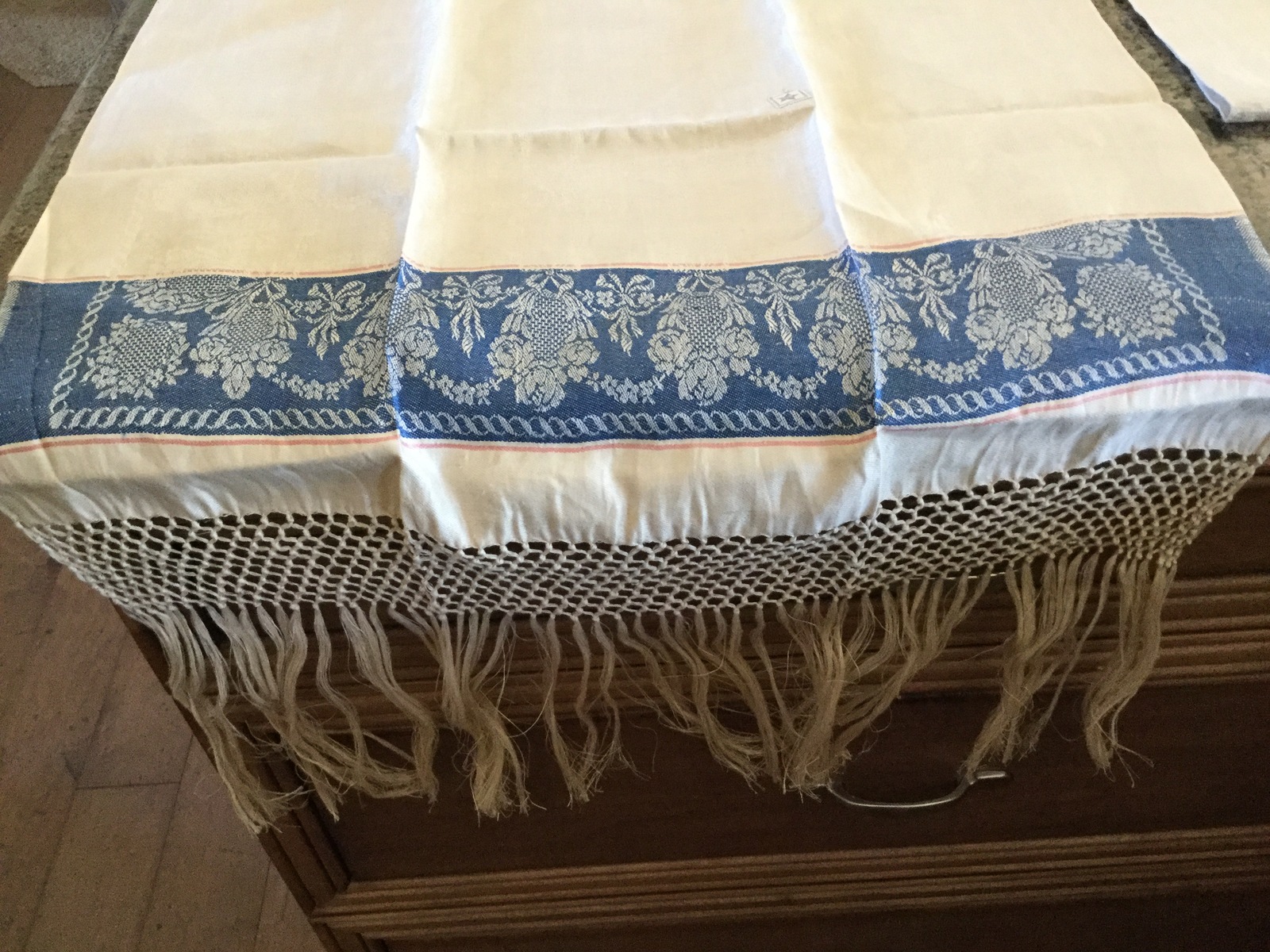 Table Runner Made In Italy Blue Ivory Mother's Day Idea Table Runners