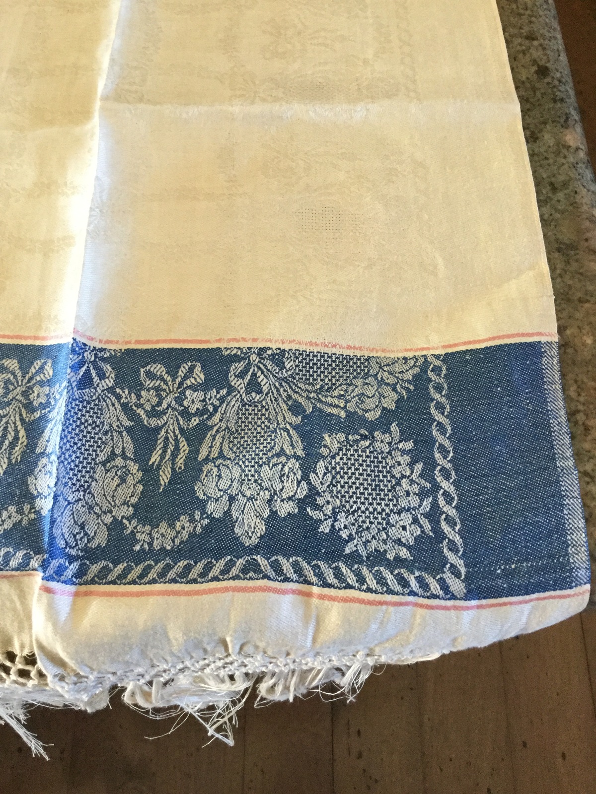 Table Runner Made In Italy Blue Ivory Mother's Day Idea Table Runners