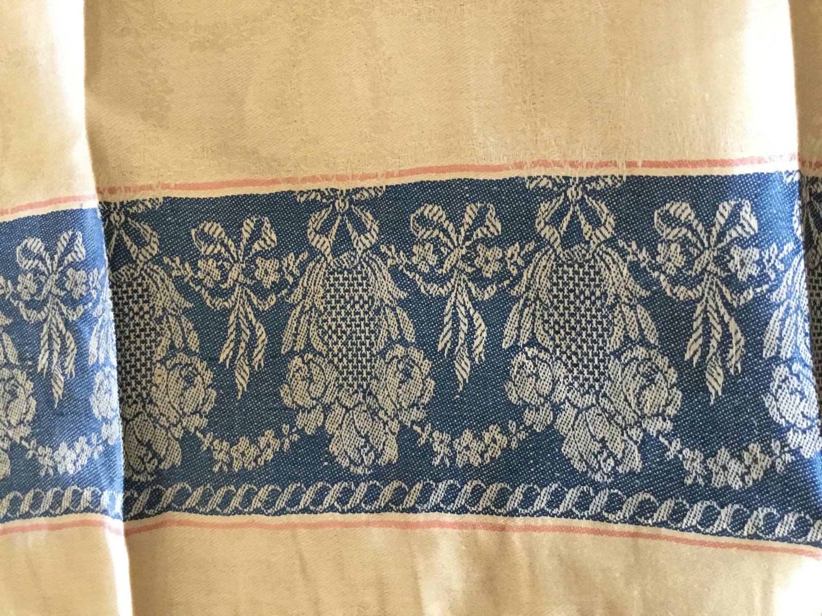 Table Runner Made In Italy Blue Ivory Mother's Day Idea Table Runners