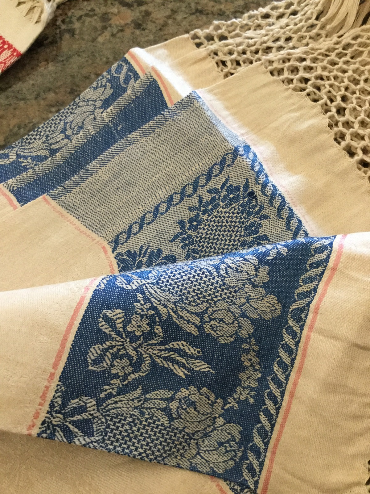 Table Runner Made In Italy Blue Ivory Mother's Day Idea Table Runners