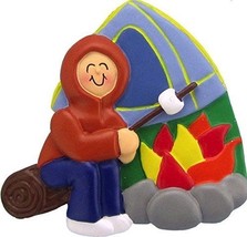 CAMPING BOY PERSONALIZED CHRISTMAS TREE ORNAMENT GRANDSON PRESENT GIFT C... - $13.79