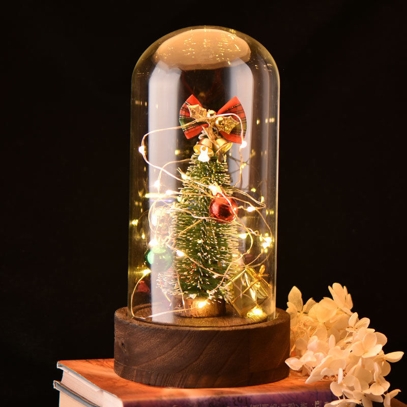 WR Christmas Tree Music Box Glass Dome LED Night Light