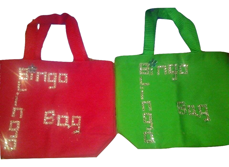 Bingo Blingo Canvas Tote Bag - Bingo Bag - Bingo Tote Bag - Decorated Bingo Bag