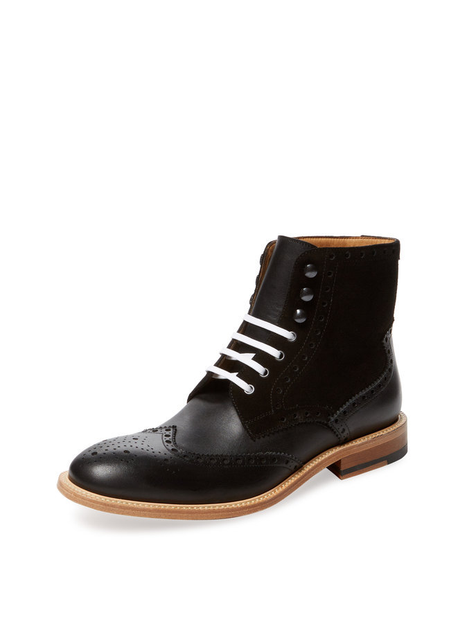 black leather ankle boots for men