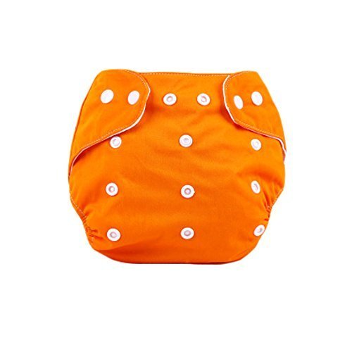 Cute Baby Diaper Cover One Size Diaper Cover with Snap Closure (3-13KG,Orange)