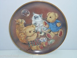 Teddy Bear Kitty Bubble Buddies Sue Willis Collector Plate Franklin Mint... - $49.95